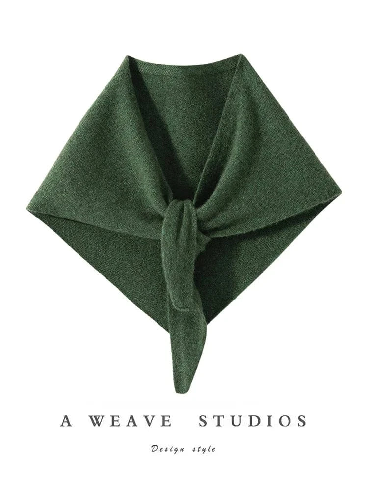 CHICUU Women 100% Cashmere Scarf Spring Autumn Triangular Scarf Cashmere Knitwear Luxury Grace Simple Style Scarf Pure Color