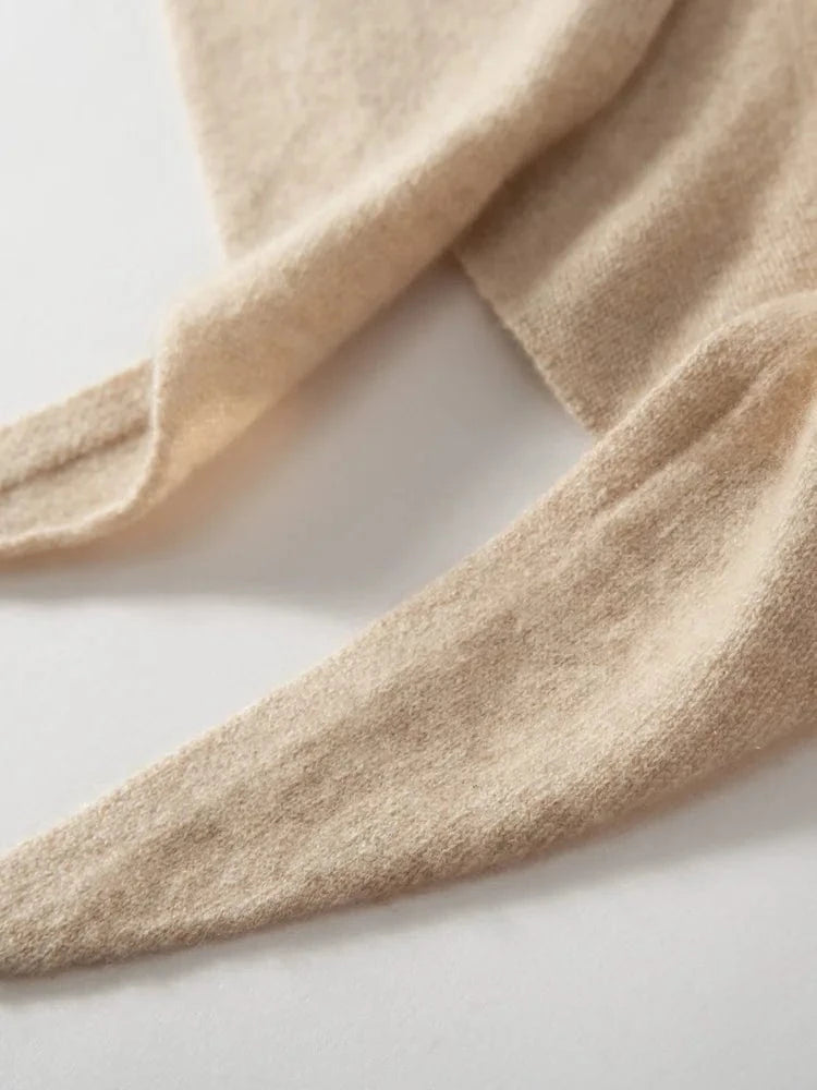 CHICUU Women 100% Cashmere Scarf Spring Autumn Triangular Scarf Cashmere Knitwear Luxury Grace Simple Style Scarf Pure Color