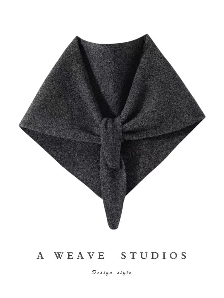 CHICUU Women 100% Cashmere Scarf Spring Autumn Triangular Scarf Cashmere Knitwear Luxury Grace Simple Style Scarf Pure Color