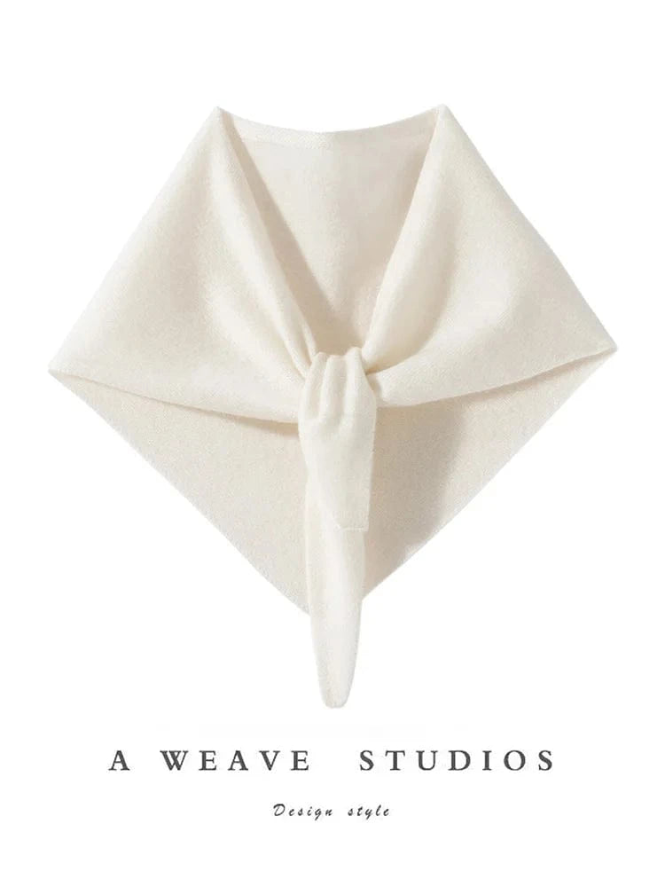 CHICUU Women 100% Cashmere Scarf Spring Autumn Triangular Scarf Cashmere Knitwear Luxury Grace Simple Style Scarf Pure Color