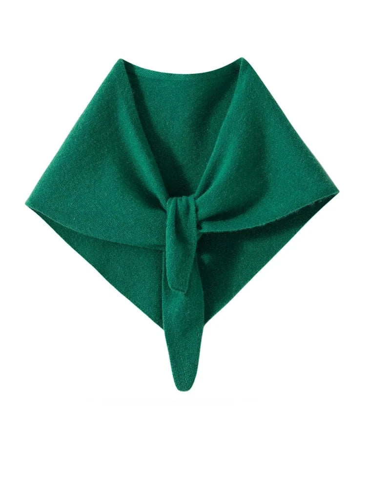 CHICUU Women 100% Cashmere Scarf Spring Autumn Triangular Scarf Cashmere Knitwear Luxury Grace Simple Style Scarf Pure Color