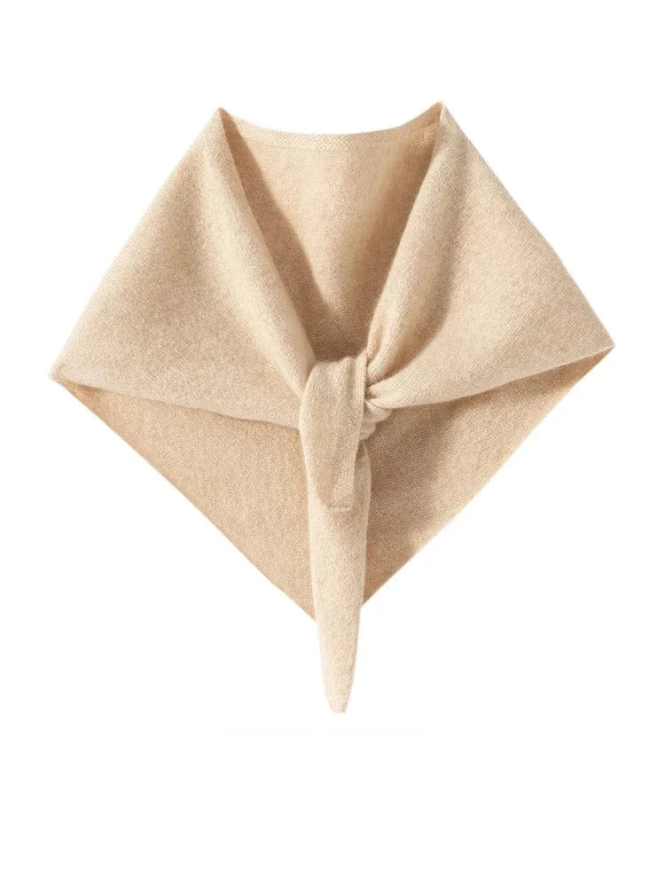 CHICUU Women 100% Cashmere Scarf Spring Autumn Triangular Scarf Cashmere Knitwear Luxury Grace Simple Style Scarf Pure Color