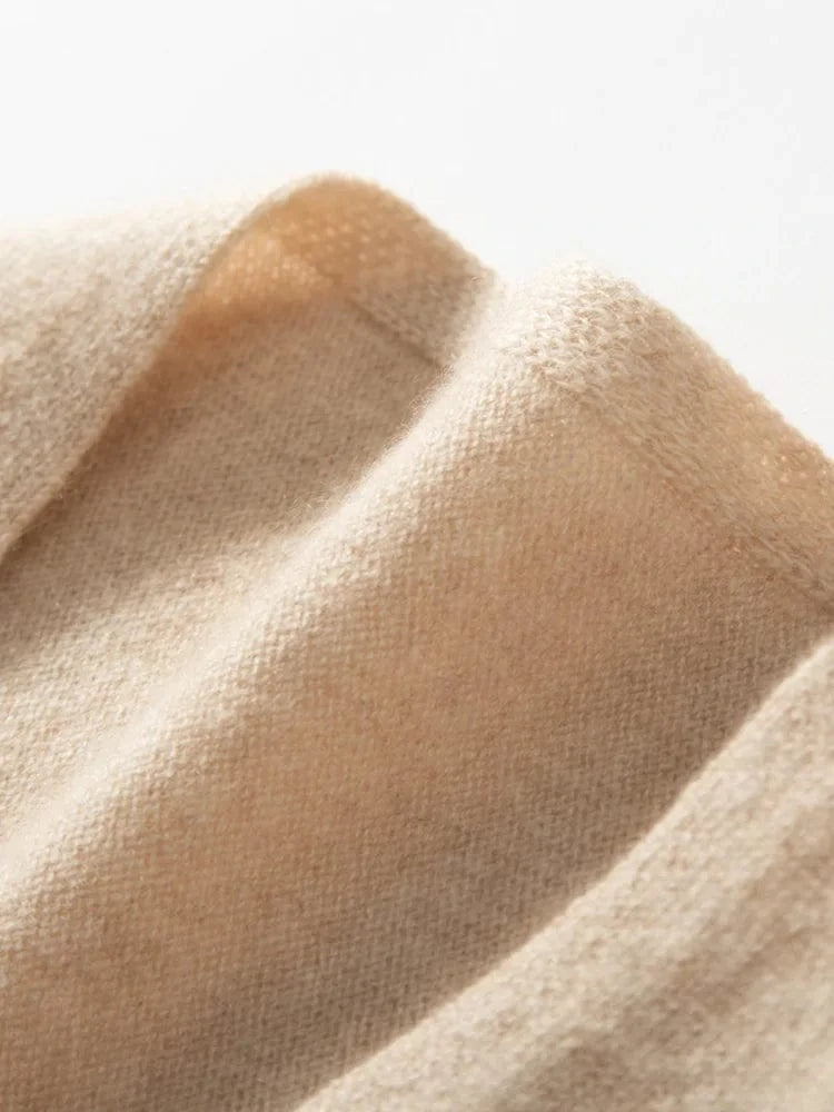 CHICUU Women 100% Cashmere Scarf Spring Autumn Triangular Scarf Cashmere Knitwear Luxury Grace Simple Style Scarf Pure Color