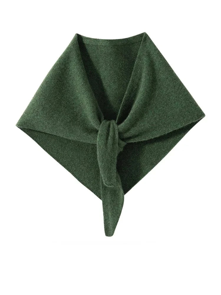 CHICUU Women 100% Cashmere Scarf Spring Autumn Triangular Scarf Cashmere Knitwear Luxury Grace Simple Style Scarf Pure Color