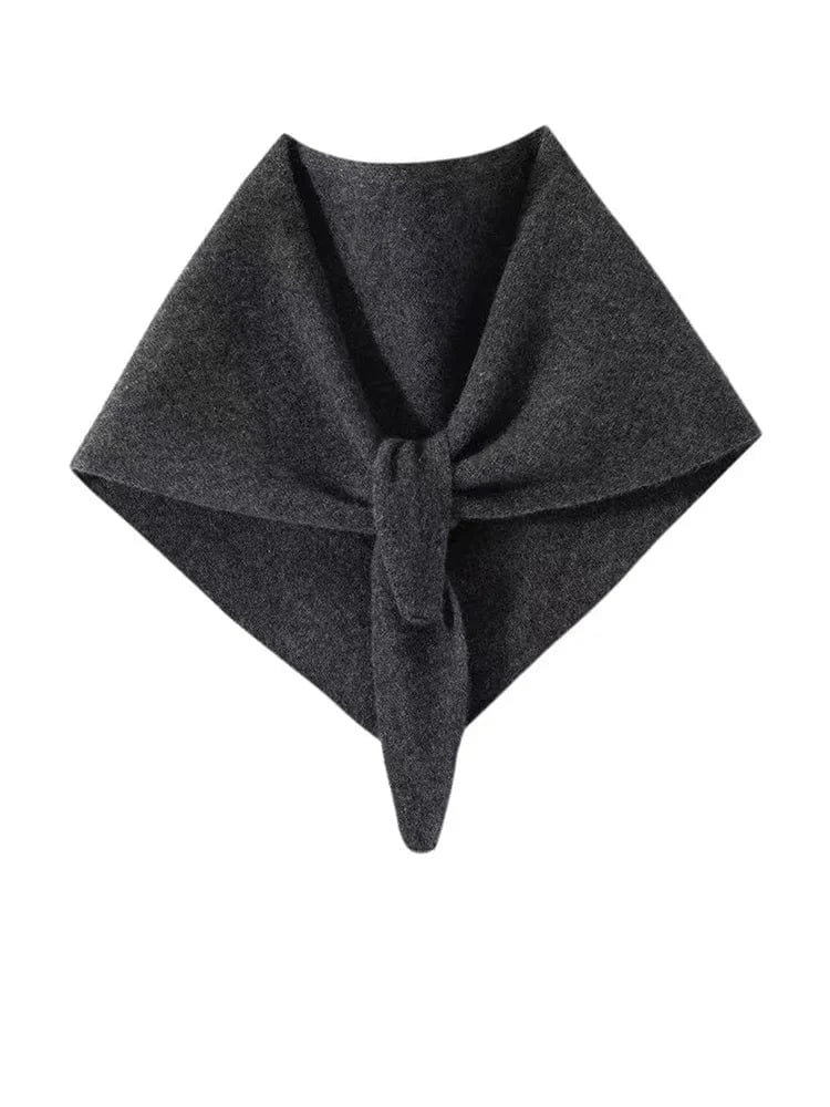 CHICUU Women 100% Cashmere Scarf Spring Autumn Triangular Scarf Cashmere Knitwear Luxury Grace Simple Style Scarf Pure Color