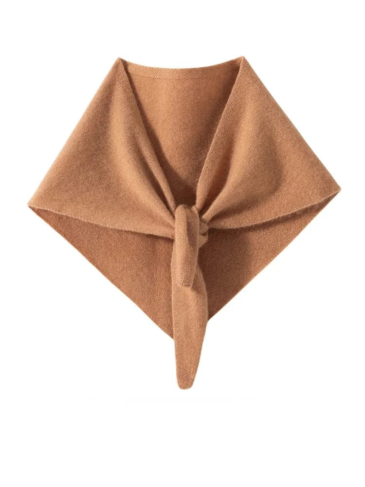 CHICUU Women 100% Cashmere Scarf Spring Autumn Triangular Scarf Cashmere Knitwear Luxury Grace Simple Style Scarf Pure Color