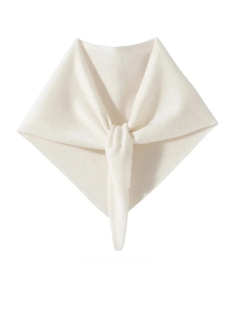 CHICUU Women 100% Cashmere Scarf Spring Autumn Triangular Scarf Cashmere Knitwear Luxury Grace Simple Style Scarf Pure Color