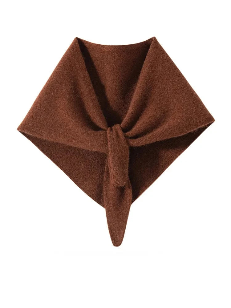 CHICUU Women 100% Cashmere Scarf Spring Autumn Triangular Scarf Cashmere Knitwear Luxury Grace Simple Style Scarf Pure Color