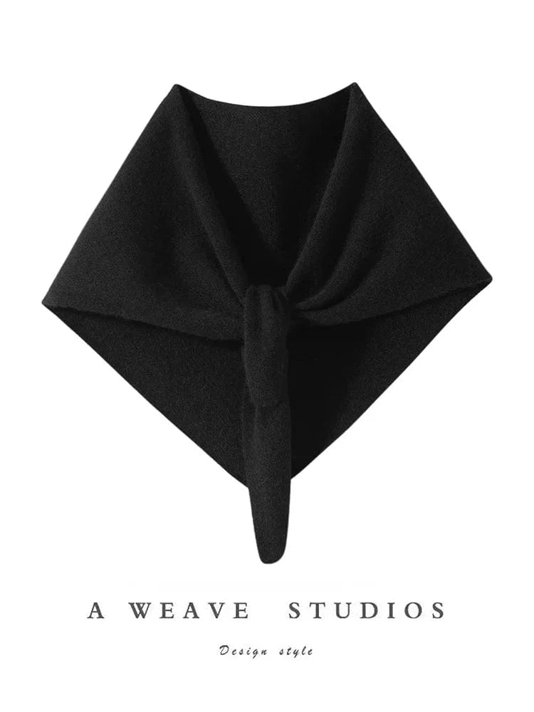 CHICUU Women 100% Cashmere Scarf Spring Autumn Triangular Scarf Cashmere Knitwear Luxury Grace Simple Style Scarf Pure Color