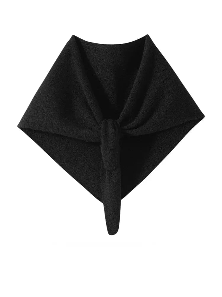 CHICUU Women 100% Cashmere Scarf Spring Autumn Triangular Scarf Cashmere Knitwear Luxury Grace Simple Style Scarf Pure Color