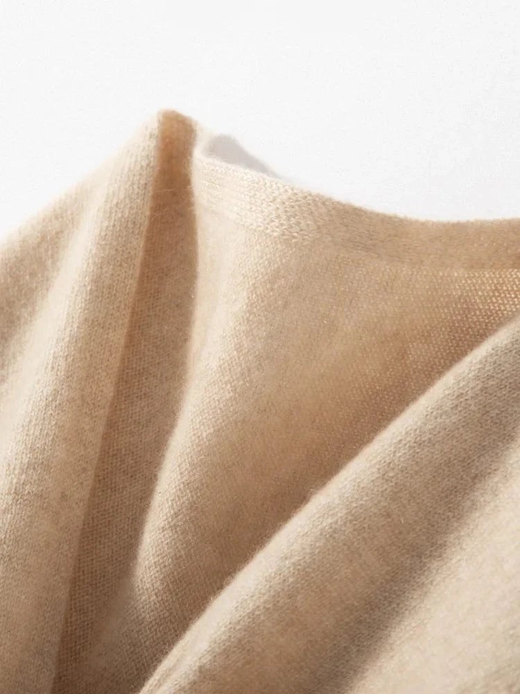 CHICUU Women 100% Cashmere Scarf Spring Autumn Triangular Scarf Cashmere Knitwear Luxury Grace Simple Style Scarf Pure Color