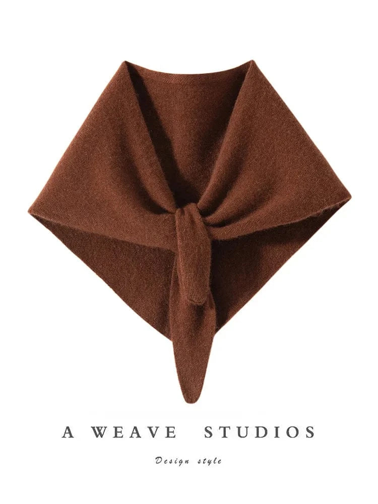 CHICUU Women 100% Cashmere Scarf Spring Autumn Triangular Scarf Cashmere Knitwear Luxury Grace Simple Style Scarf Pure Color