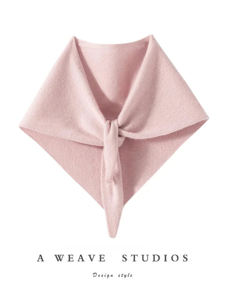 CHICUU Women 100% Cashmere Scarf Spring Autumn Triangular Scarf Cashmere Knitwear Luxury Grace Simple Style Scarf Pure Color