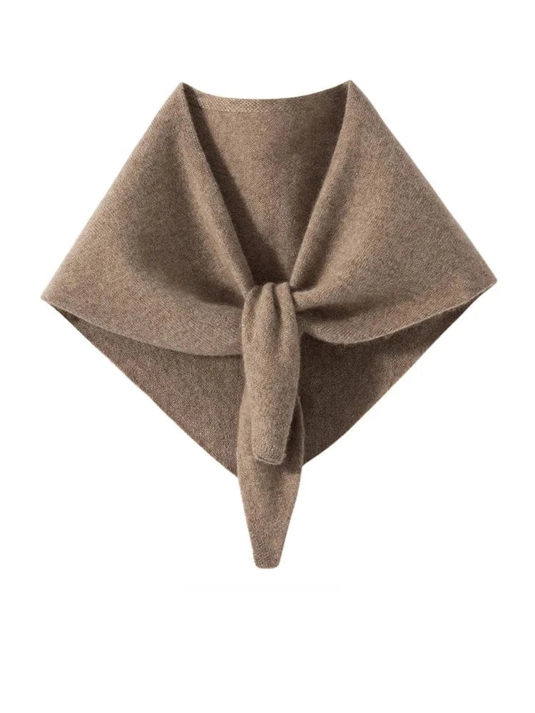 CHICUU Women 100% Cashmere Scarf Spring Autumn Triangular Scarf Cashmere Knitwear Luxury Grace Simple Style Scarf Pure Color