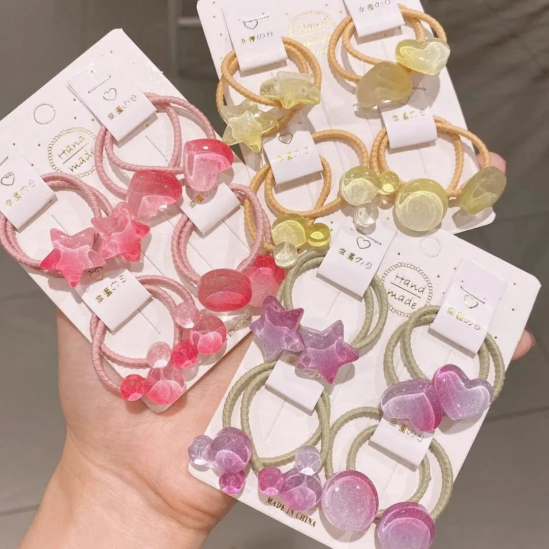 Children's Small Rubber Band Cute Princess Tiara Hair Rope Simple Tie Ring Colored Hair Rope