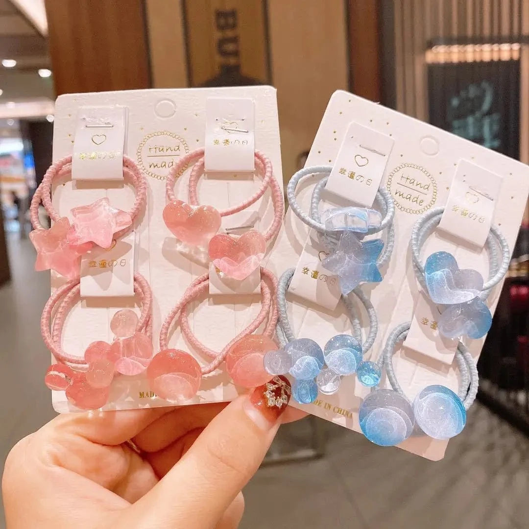 Children's Small Rubber Band Cute Princess Tiara Hair Rope Simple Tie Ring Colored Hair Rope