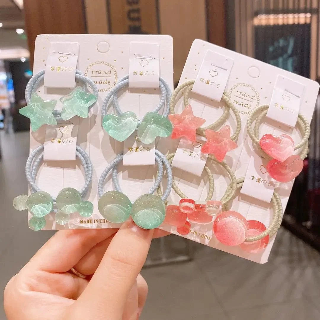 Children's Small Rubber Band Cute Princess Tiara Hair Rope Simple Tie Ring Colored Hair Rope