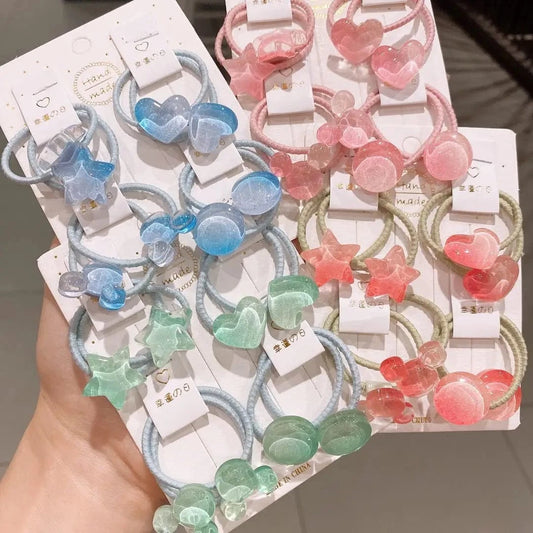 Children's Small Rubber Band Cute Princess Tiara Hair Rope Simple Tie Ring Colored Hair Rope