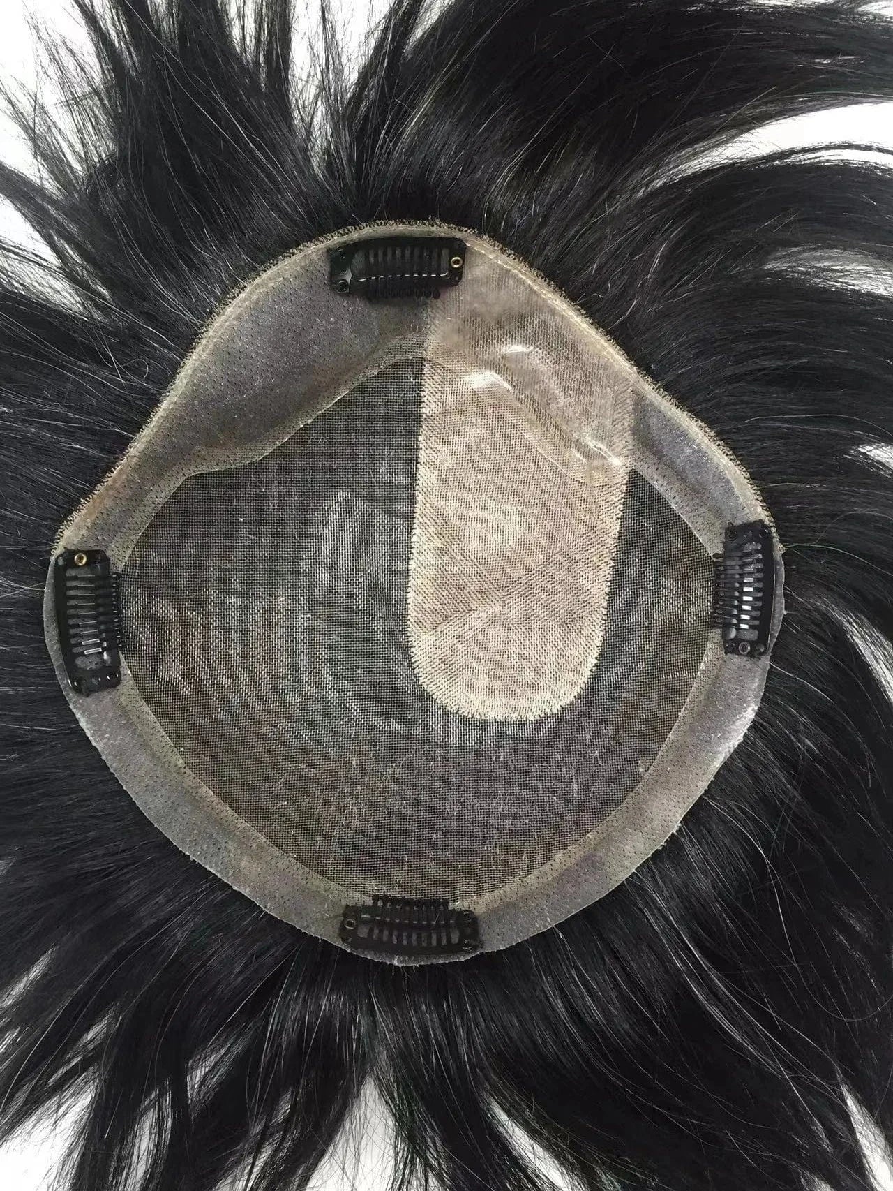 Chinese human hair men toupee thin skin french lace mono center poly replacement system men's skin toupee