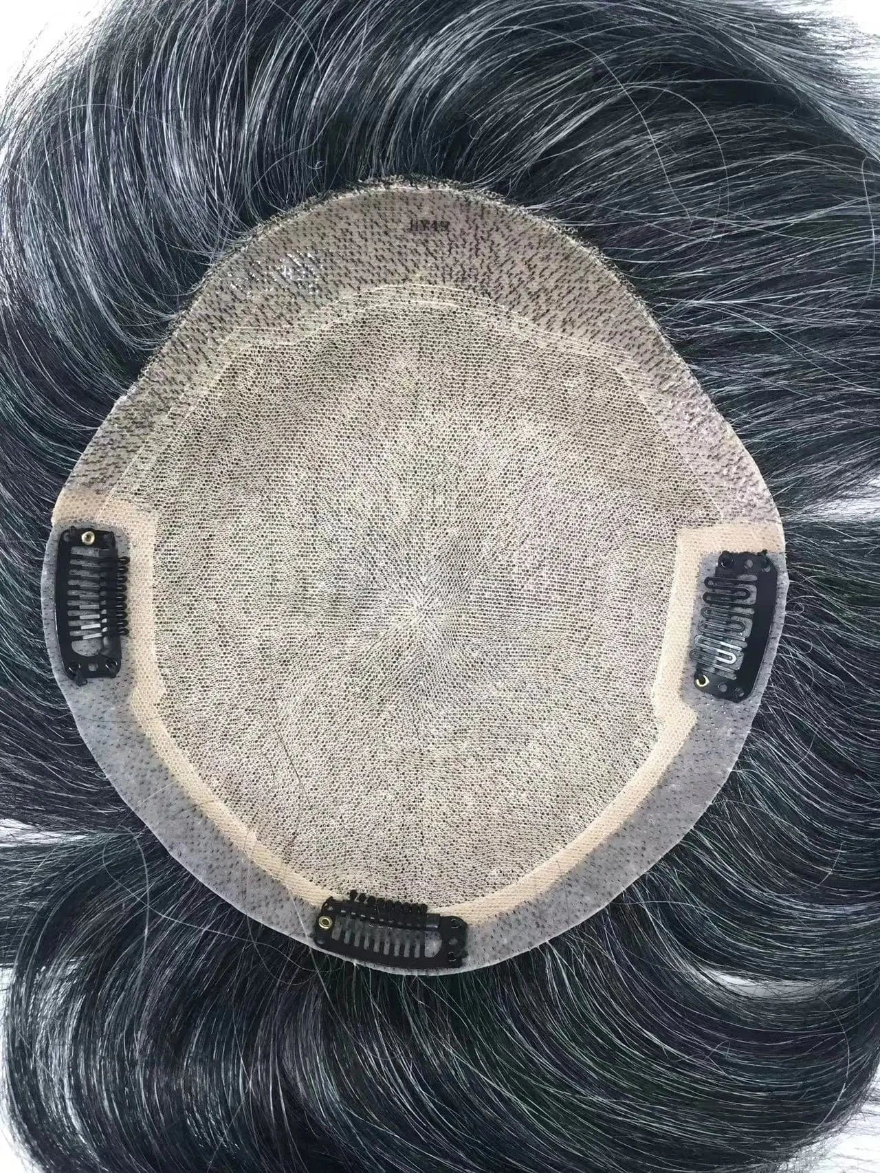 Chinese human hair men toupee thin skin french lace mono center poly replacement system men's skin toupee