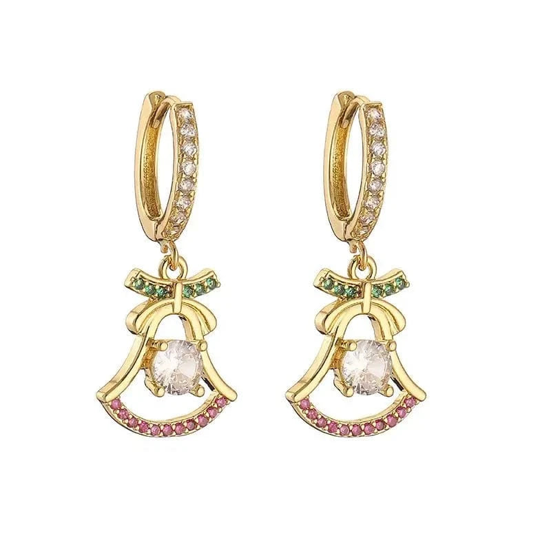 Christmas fashion beautiful festive atmosphere colorful synthetic zircon earrings ED1001