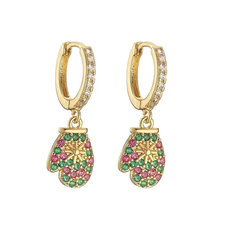 Christmas Gift Colorful Lucky Earrings synthetic zircon earrings ED1002