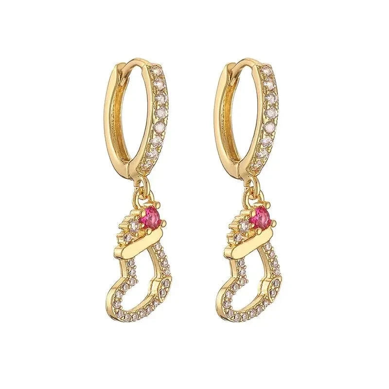 Christmas Gift Colorful Lucky Earrings synthetic zircon earrings ED1002