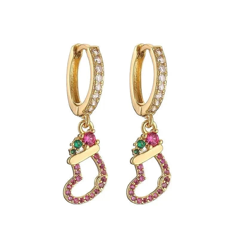 Christmas Gift Colorful Lucky Earrings synthetic zircon earrings ED1002