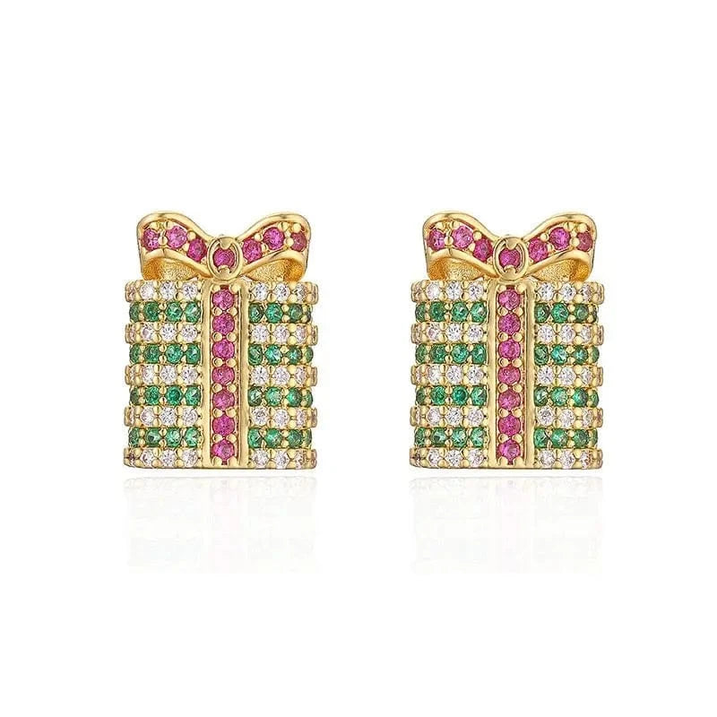 Christmas gift fashion colorful zircon earrings ED1003