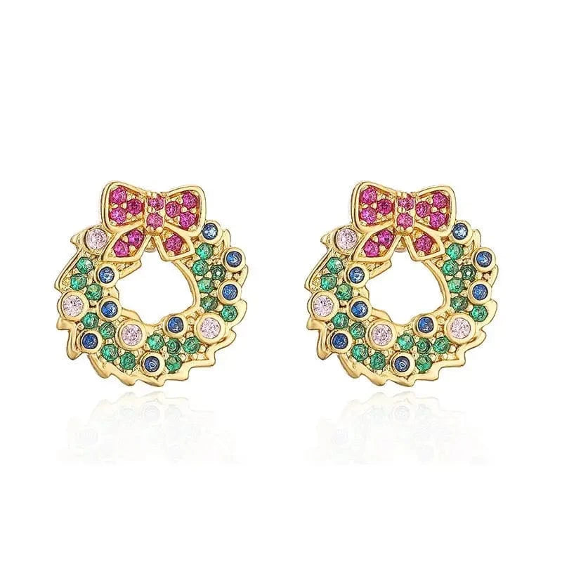 Christmas gift fashion colorful zircon earrings ED1003