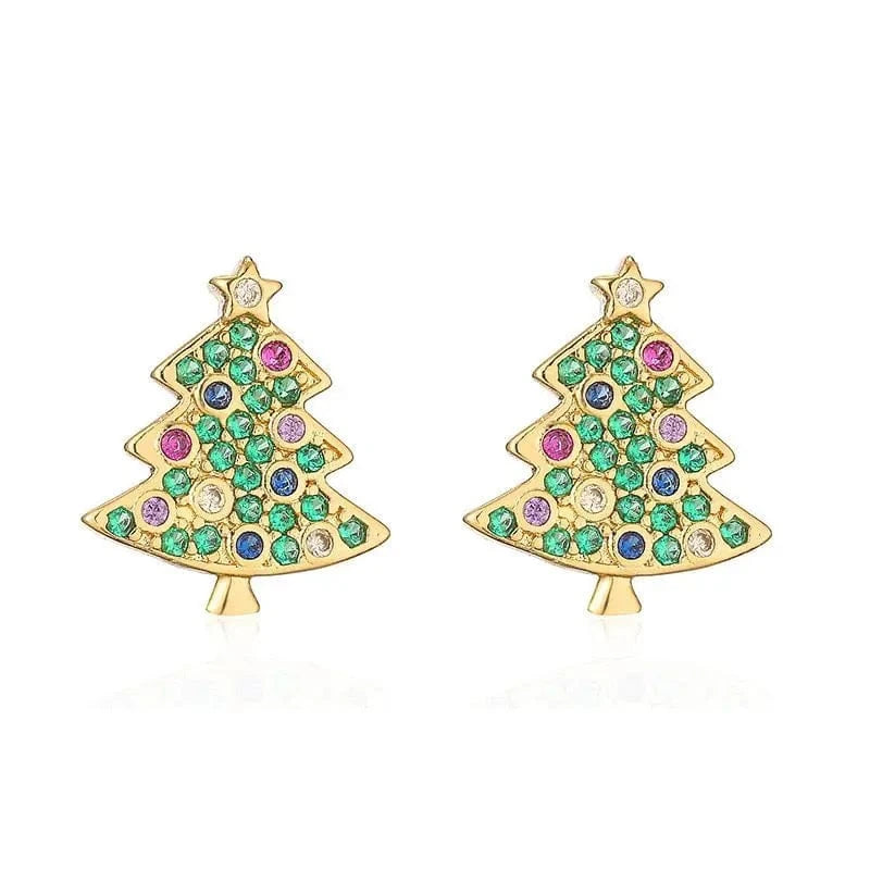Christmas gift fashion colorful zircon earrings ED1003