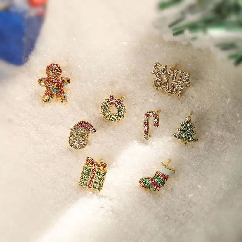 Christmas gift fashion colorful zircon earrings ED1003
