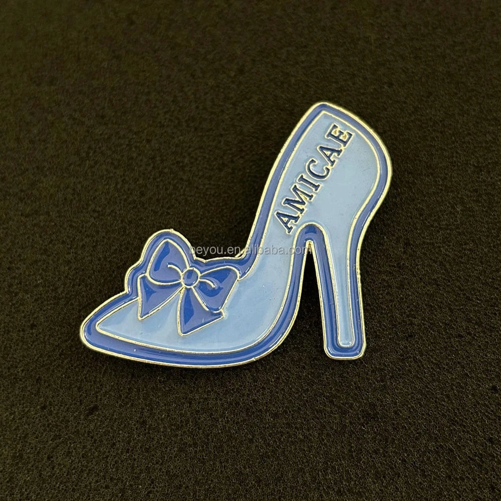 classic / 1 / Silver Plated Zeta Amicae Dark Light Blue Women Flower Ribbon Flower Brooch Round Pendant Inlaid Corsage Symbol ZA Lapel Pin