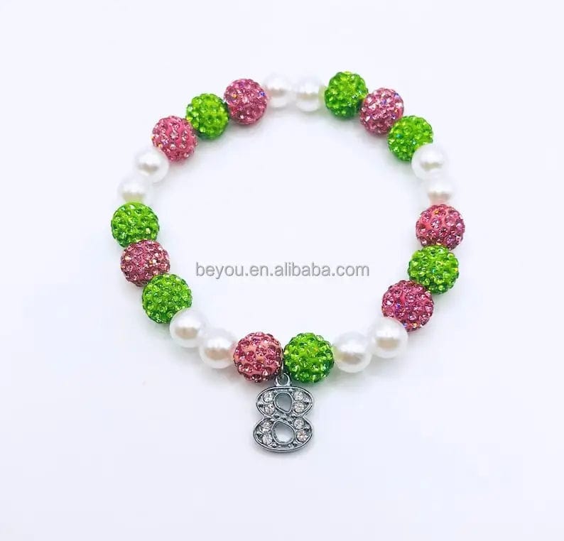classic / 19CM / Pink green Pink Green Chatoyant Stone Bling Maple Enamel Rhinestones Pendant Elastic Bracelet Jewelry For Girl Women Gift