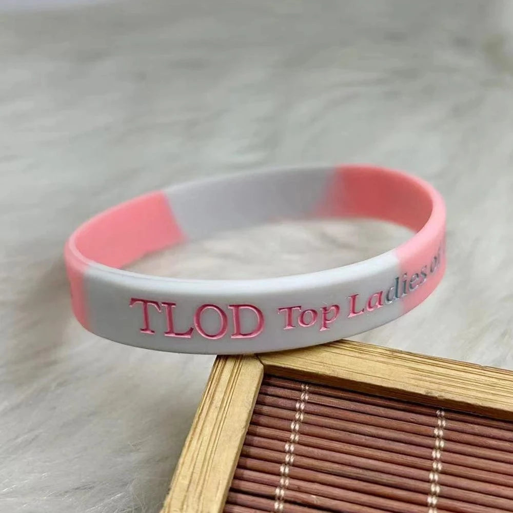 classic / 19CM / TLOD Top Ladies of Distinction Silicone bracelet sorority TLOD Pink White Wristbands PVC Bracelet Fellowship Rubber Bracelets