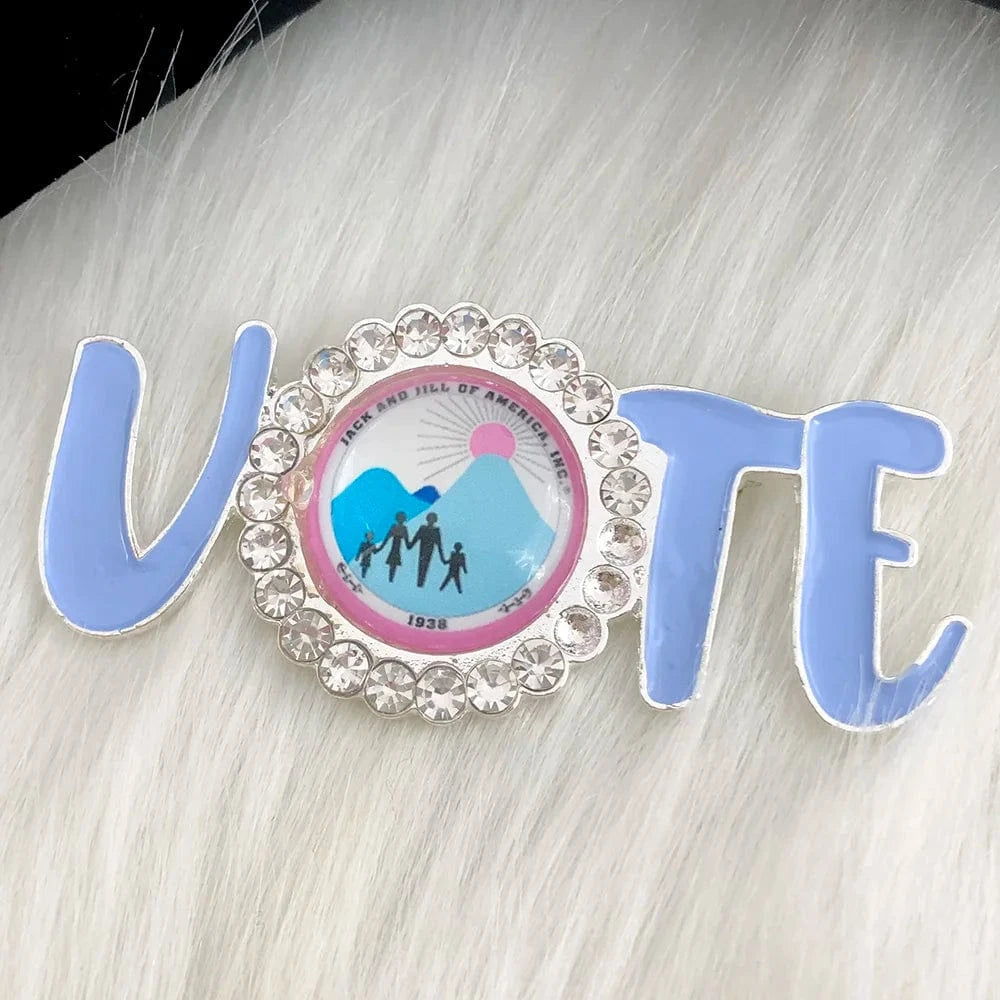 classic / 4 / Silver Plated Pink Blue Greek Sorority Jack and Jill VOTE Pearls Brooch JJ Lapel Pin for Women Girl Graduation Gift Jewelry