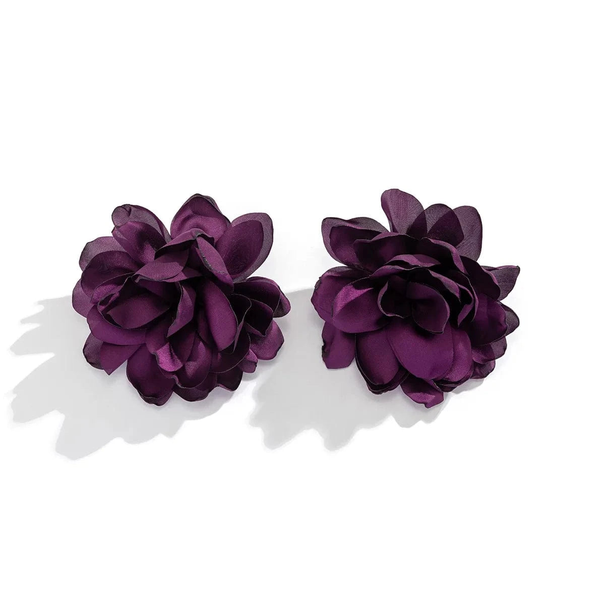 classic / classic / Purple Delta Inspiration Red Black Purple White Simple Flower Fabric Ear Stud Fashion Pierce Wedding Holiday Party Earring Jewelry Gift