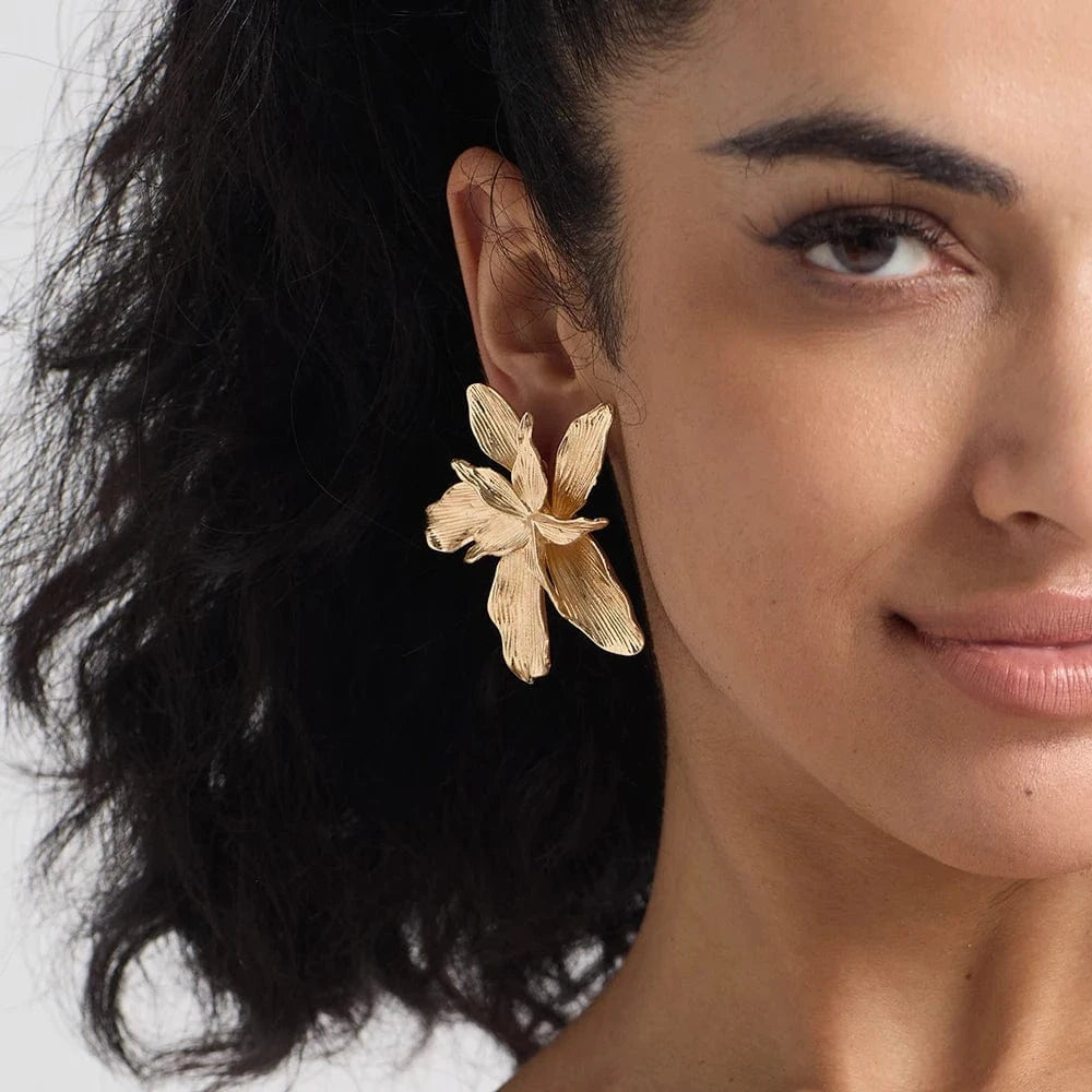 Classic Piercing Earring Double Layered Flower Earrings Popular Women's Accessories Wholesale Trendy Jewelry