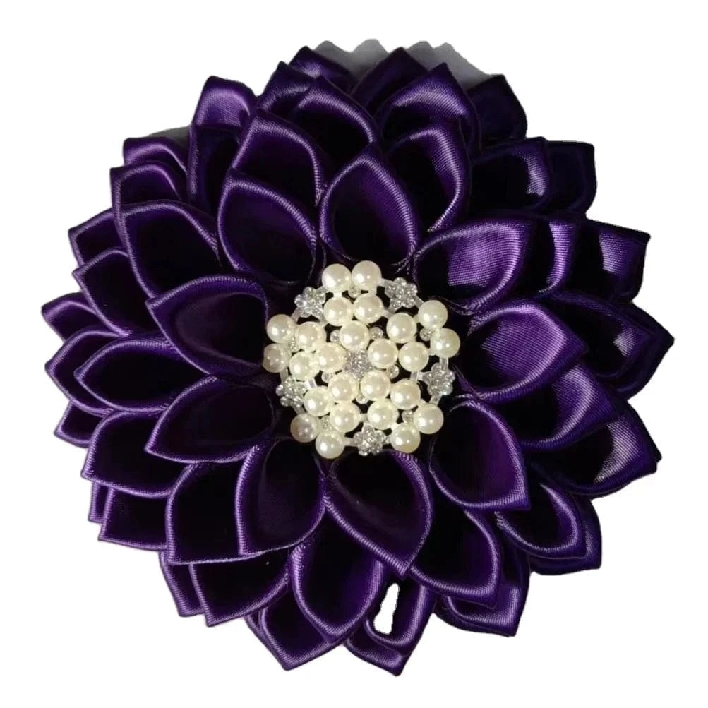 classic / Purple / Other Customized Large Handmade Delta Purple Ribbon Red White Pink Green Sigma Pearl Soror Sorority Saint Flower Brooches Pin Jewelry