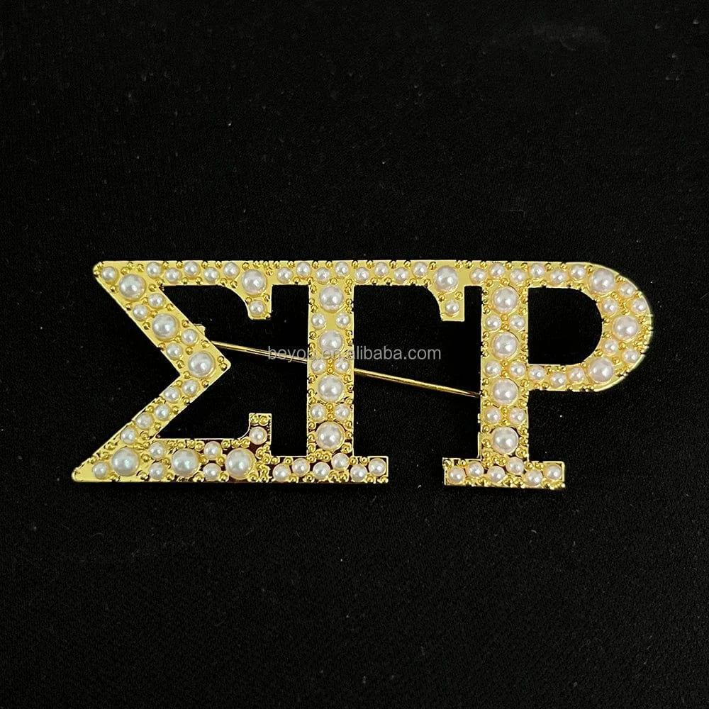 classic / sgr / Blue White Zinc Plated Greek Letter SGR Sorority Sigma Gamma Rho Symbol Christmas Tree Blue Yellow Rhinestone Polygonal Star Metal Brooch Jewelry Gift