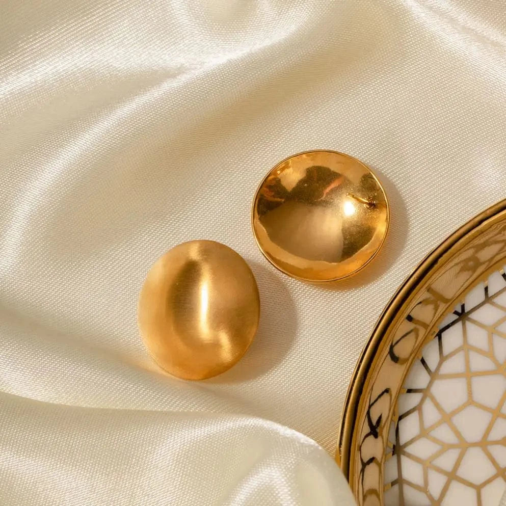 Classical / E1929 E1929 fashion18k gold-plated stainless steel waterproof round  korean stud earrings jewelry 2023