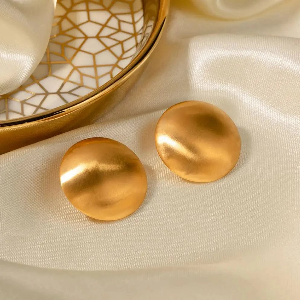 Classical / E1929 E1929 fashion18k gold-plated stainless steel waterproof round  korean stud earrings jewelry 2023