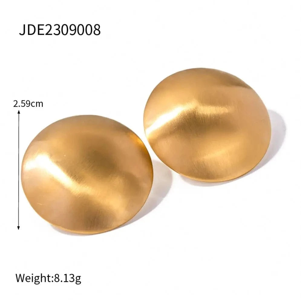 Classical / E1929 E1929 fashion18k gold-plated stainless steel waterproof round korean stud earrings jewelry 2023
