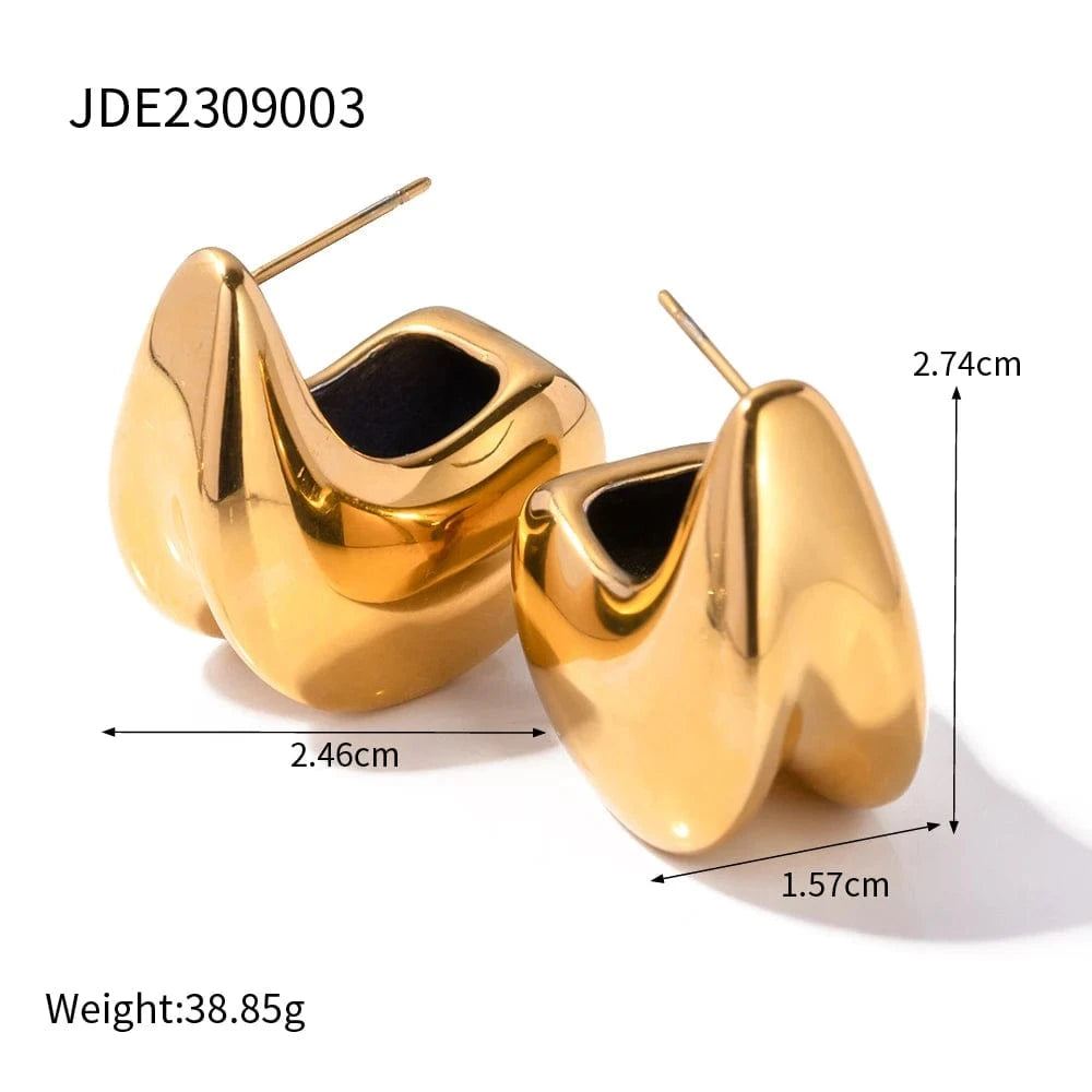 Classical / E1932 E1932 18k gold plated stainless steel waterproof designer popular brands fashion earrings 2023