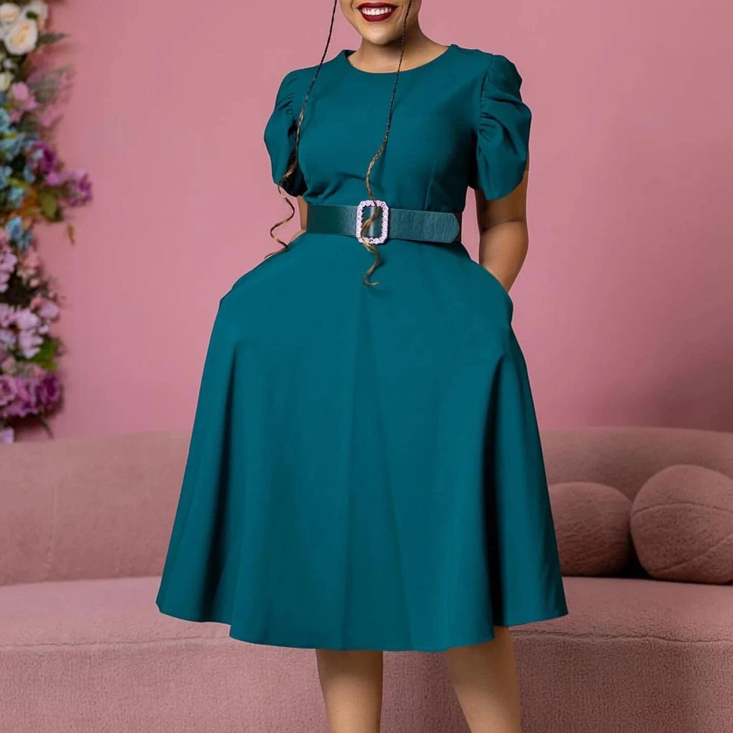 Classy new smart fashion women formal dresses casual summer office lady dress