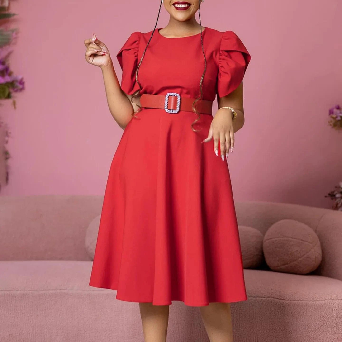 Classy new smart fashion women formal dresses casual summer office lady dress