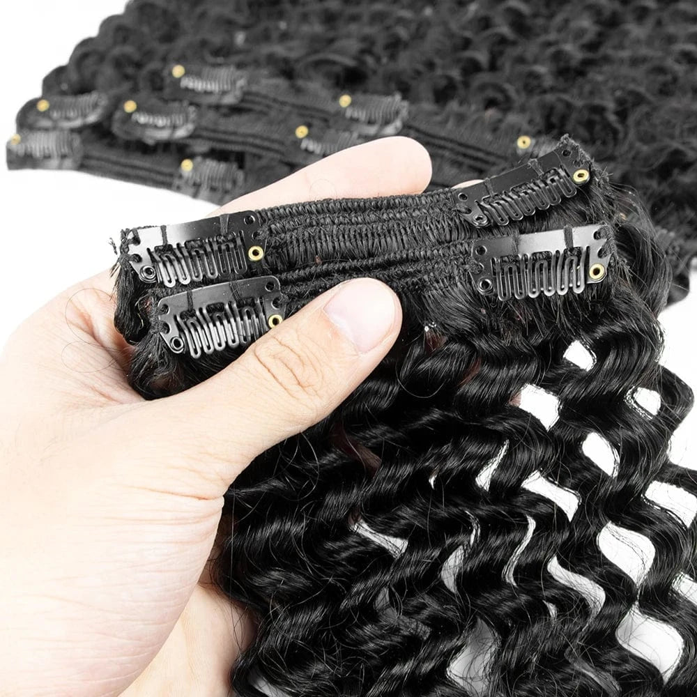 Clip in hair extension for black women 3b 3c kinky curly natural one donor 100g 120g unprocessed clip in curly hair extension