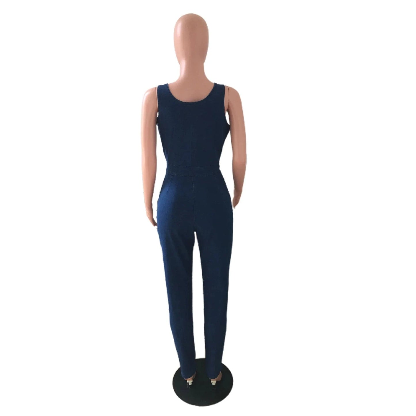 Clothing Vendors Casual Women's Denim Jumpsuit Women's summer new high elastic suspenders denim jumpsuit