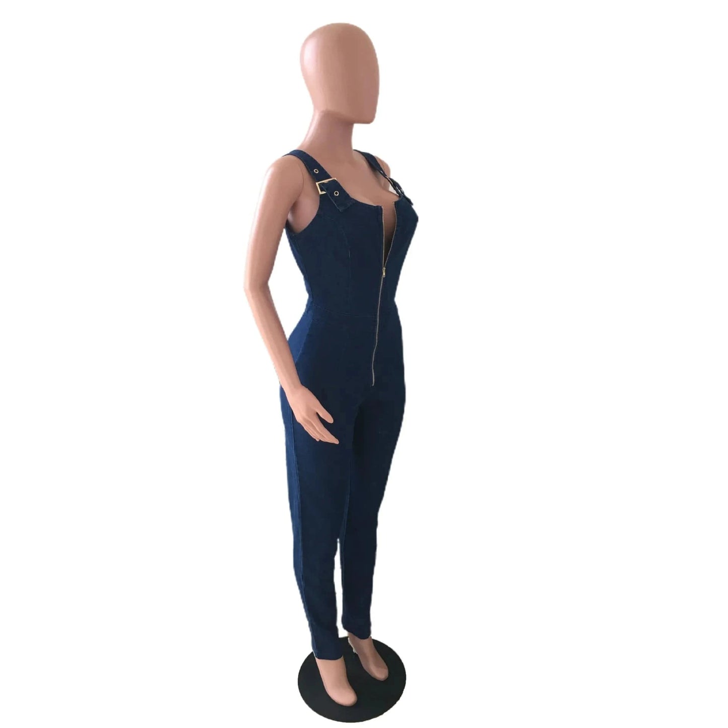 Clothing Vendors Casual Women's Denim Jumpsuit Women's summer new high elastic suspenders denim jumpsuit