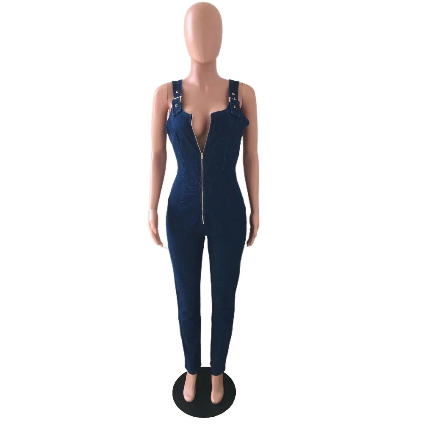 Clothing Vendors Casual Women's Denim Jumpsuit Women's summer new high elastic suspenders denim jumpsuit